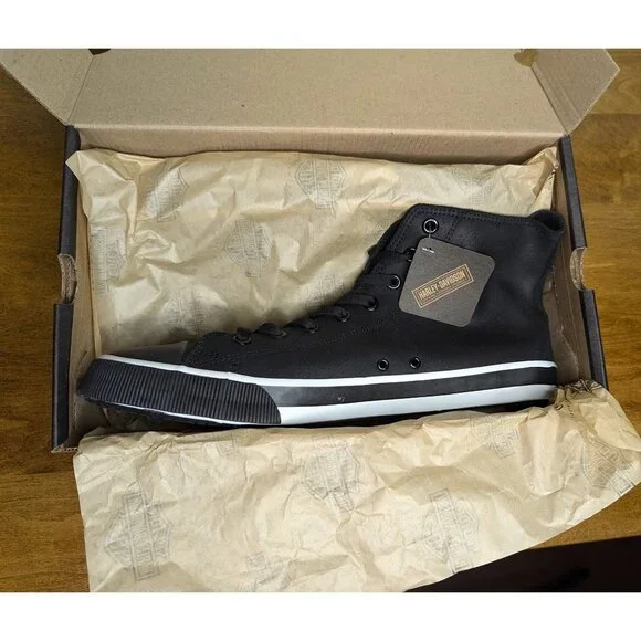 NWT Harley Davidson Baxter Leather Sneakers Mens 13 High Top Willie G Biker Blk